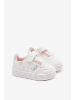 Detské tenisky Športová obuv na suchý zips White-Pink Malva