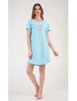 Dámska nočná košeľa s krátkym rukávom Eliska mint - Vienetta Dámska nočná košeľa s krátkym rukávom Eliska mint - Vienetta