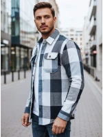 Pánska modrá kockovaná flanelová košeľa FashionStreet DX2676 Pánska modrá kockovaná flanelová košeľa FashionStreet DX2676