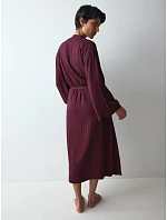 Dámsky župan Amourette Jacquard Long Robe Claret bordó – TRIUMPH Dámsky župan Amourette Jacquard Long Robe Claret bordó – TRIUMPH