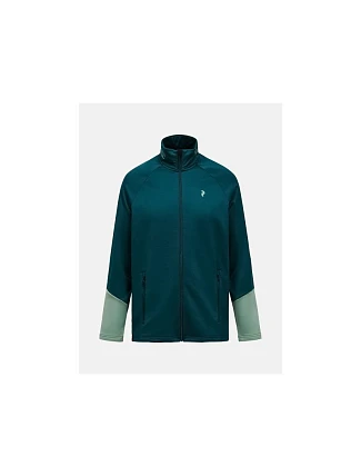 Pánska mikina PEAK PERFORMANCE M Rider Essentials Midlayer Zip Jacket, zelená farba Pánska mikina PEAK PERFORMANCE M Rider Essentials Midlayer Zip Jacket, zelená farba
