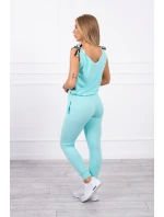 Nohavice/oblek s nápisom selfie mint