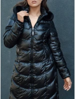 Dámska prešívaná zimná bunda CRYSTAL s kapucňou čierna FashionStreet TY4502 Dámska prešívaná zimná bunda CRYSTAL s kapucňou čierna FashionStreet TY4502
