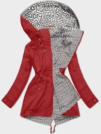 Tenká červená bunda s ozdobným lemovaním (16M9068-270)