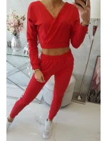 Súprava s ozdobnými pásikmi červená