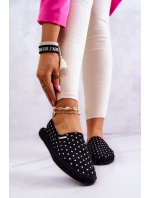 Damskie Espadryle W Groszki Big Star JJ274867 Czarne