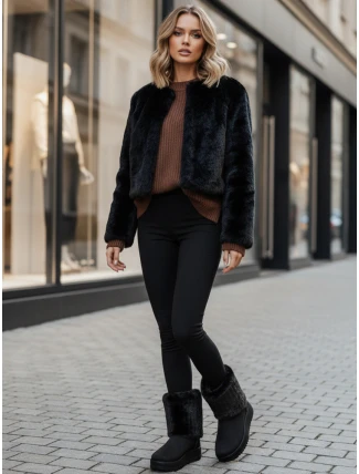 Dámske čierne semišové snežnice FashionStreet ZY1279