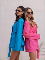 Súprava bunda a sukňa/kalhoty v nadmernej veľkosti Fuchsia (82176/178)