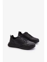 Ľahké pánske tenisky na platforme z ekokože, čierne Uziran Ľahké pánske tenisky na platforme z ekokože, čierne Uziran