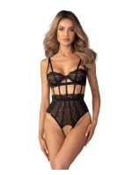 Dámske zvodné body Hersis Crotchless Teddy Black - Obsessive Dámske zvodné body Hersis Crotchless Teddy Black - Obsessive