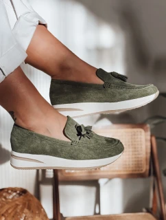 Dámske mokasíny na ľahkom podpätku MOCCKO green FashionStreet ZY0716