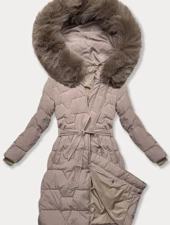 Dámska prechodná bunda s opaskom J Style béžová (16M9176-62)