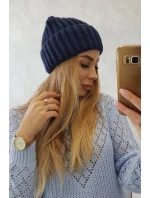 Čiapka s rolovaním Magda K293 navy blue