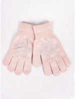 Dievčenské päťprsté rukavice Yoclub s tryskami RED-0216G-AA50-012 Pink