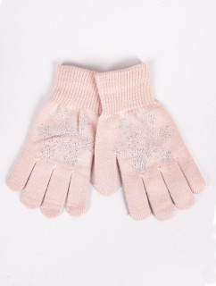 Dievčenské päťprsté rukavice Yoclub s tryskami RED-0216G-AA50-012 Pink