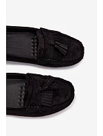 Dámske mokasíny s vlysom z imitácie semišu Black Linden