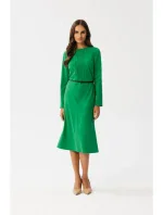 S347 Šaty s prednými skladmi - zelené S347 Šaty s prednými skladmi - zelené