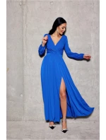 Dlhé dámske šaty SUK0420 kráľovská modrá - Roco Fashion Dlhé dámske šaty SUK0420 kráľovská modrá - Roco Fashion