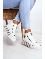 Dámske vysoké tenisky GG274013 White with Black - Big Star Dámske vysoké tenisky GG274013 White with Black - Big Star