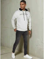 Pánska sivá mikina s potlačou FashionStreet BX5679 Pánska sivá mikina s potlačou FashionStreet BX5679