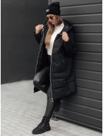 Dámska zimná bunda NORFFI dlhá prešívaná s kapucňou čierna FashionStreet TY4663 Dámska zimná bunda NORFFI dlhá prešívaná s kapucňou čierna FashionStreet TY4663
