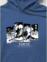 Pánska mikina s kapucňou a potlačou TOKYO, modrá, FashionStreet NX5146BX Pánska mikina s kapucňou a potlačou TOKYO, modrá, FashionStreet NX5146BX