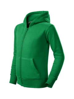 Trendy detská mikina na zips (trávovo zelená)