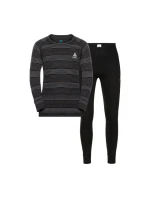 Detská súprava spodného prádla Odlo dlhá ACTIVE WARM ECO SET veľkosť 128cm čierna a sivá