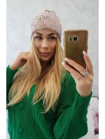 Čiapka s mohérom Leopard K233 púdrovo ružová