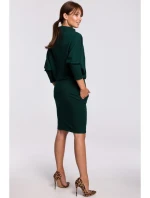 B175 Šaty s kimonovými rukávmi - tmavo zelené