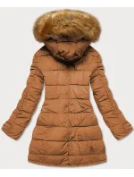 Dámska obojstranná zimná bunda black-caramel (m-210a5)