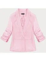 Tenká bunda s volánovými rukávmi svetlo ružová (22-356) Tenká bunda s volánovými rukávmi svetlo ružová (22-356)