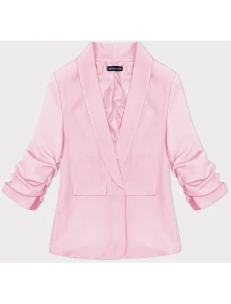 Tenká bunda s volánovými rukávmi svetlo ružová (22-356) Tenká bunda s volánovými rukávmi svetlo ružová (22-356)