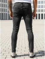 Pánske čierne džínsové nohavice FashionStreet UX3939