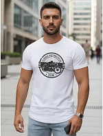 Pánske bavlnené tričko s potlačou motýľa biele FashionStreet NX5088R Pánske bavlnené tričko s potlačou motýľa biele FashionStreet NX5088R