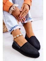 Materiałowe Espadryle Wsuwane Big Star JJ274878 Czarne