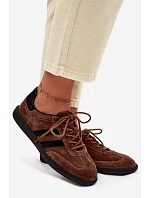 Kožené semišové dámské tenisky hnědé Ismina