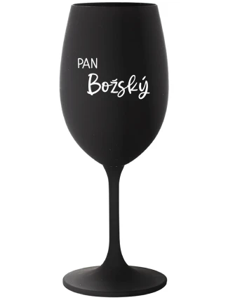 PAN BOŽSKÝ  - černá sklenice na víno 350 ml