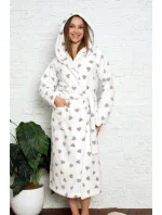 Dámsky župan 3013 biely so srdiečkami - CoCoon