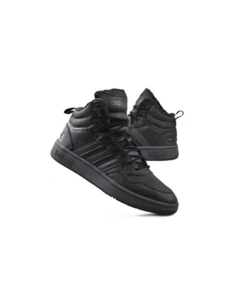 Pánske športové členkové topánky Hoops 3.0 Mid Wtr GW6421 Black - Adidas