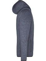 Daiber JN 589 Pánska pletená fleecová bunda s kapucňou 02.0589 denim melange/čierna Daiber JN 589 Pánska pletená fleecová bunda s kapucňou 02.0589 denim melange/čierna