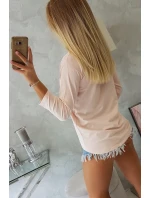 Blúzka s potlačou Star Style v púdrovo ružovej farbe Blúzka s potlačou Star Style v púdrovo ružovej farbe