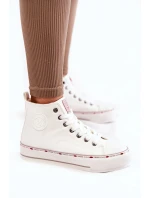 Damskie Wysokie Ocieplane Trampki Cross Jeans KK2R4044C Białe