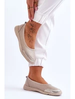 Dámske kožené ažurové baleríny Beige Lucy Dámske kožené ažurové baleríny Beige Lucy