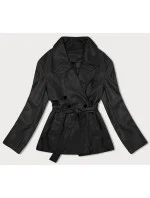 Čierny krátky trenčkot z ekologickej kože J Style (11Z8102) Čierny krátky trenčkot z ekologickej kože J Style (11Z8102)