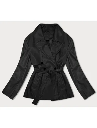 Čierny krátky trenčkot z ekologickej kože J Style (11Z8102) Čierny krátky trenčkot z ekologickej kože J Style (11Z8102)