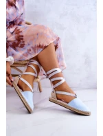 Damskie Wiązane Espadryle Big Star JJ274863 Niebieskie