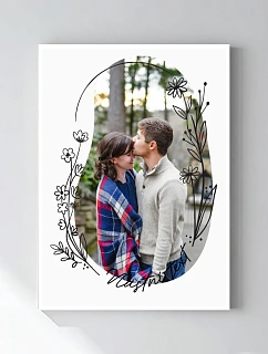 Personalizovaný magický fotob obraz v ráme – 50x70 – kvetinový rám