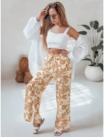 Dámske kvetinové nohavice LOVEGARDEN camel FashionStreet UY2657 Dámske kvetinové nohavice LOVEGARDEN camel FashionStreet UY2657