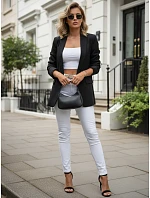 Dámske klasické sako s volánovými rukávmi čierne FashionStreet PY0137 Dámske klasické sako s volánovými rukávmi čierne FashionStreet PY0137